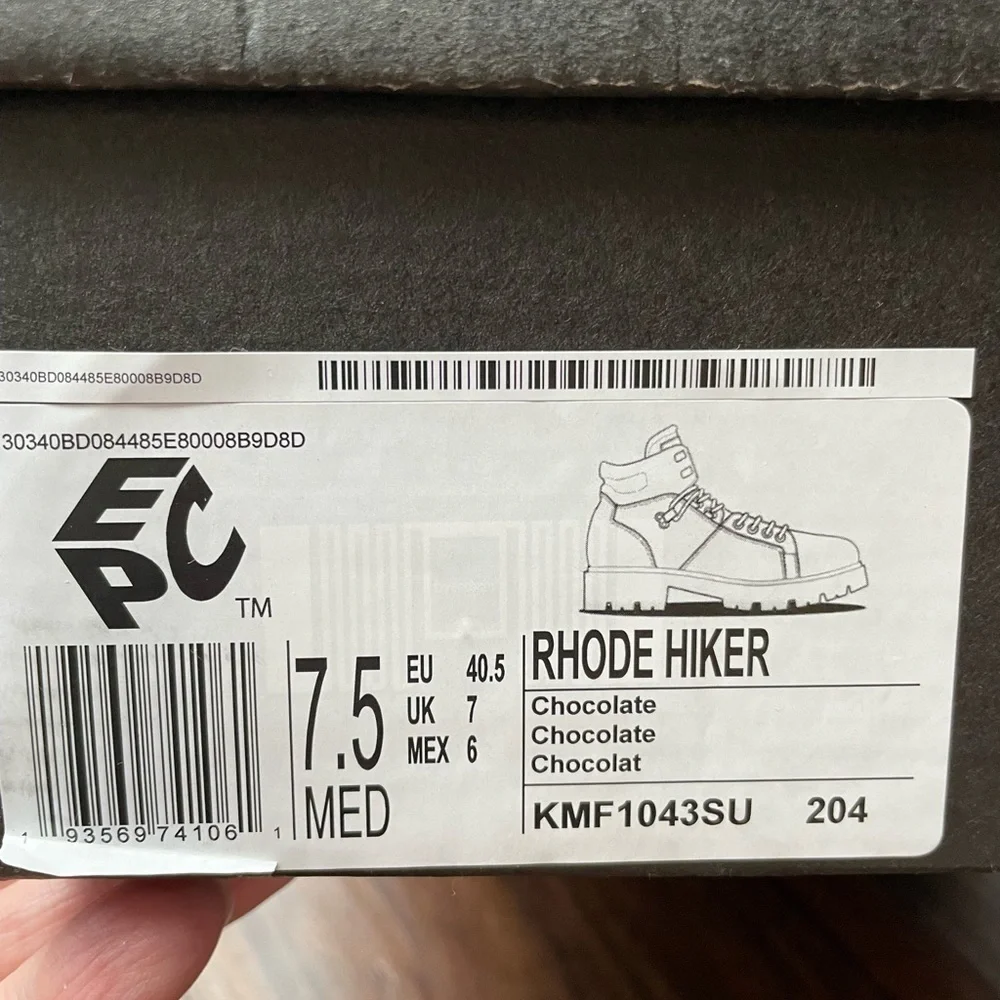 NEW KENNETH COLE Rhode Hiker Suede and Leather Lace up Men’s Hiking Boots Sz 7.5 - Picture 5 of 11